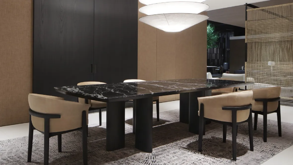 Sedia in pelle Leopold di Poliform