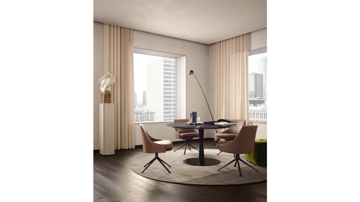 Sedia Stanford Bridge in pelle di Poliform