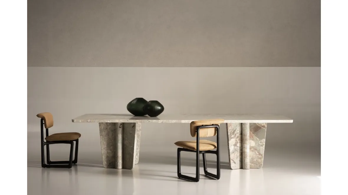 Sedia rivestita in pelle Stig di Baxter