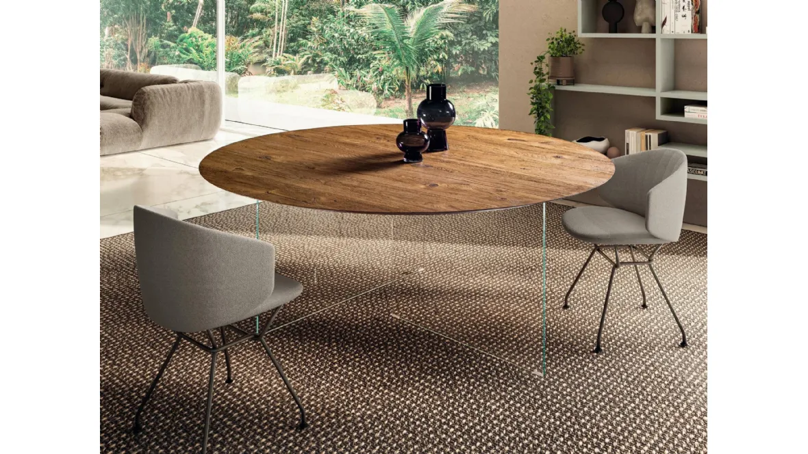Tavolo Air Slim 2260W rotondo in legno di Lago