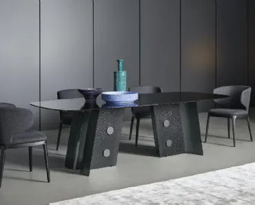 Tavolo Botón in vetro fuso temperato di Bonaldo