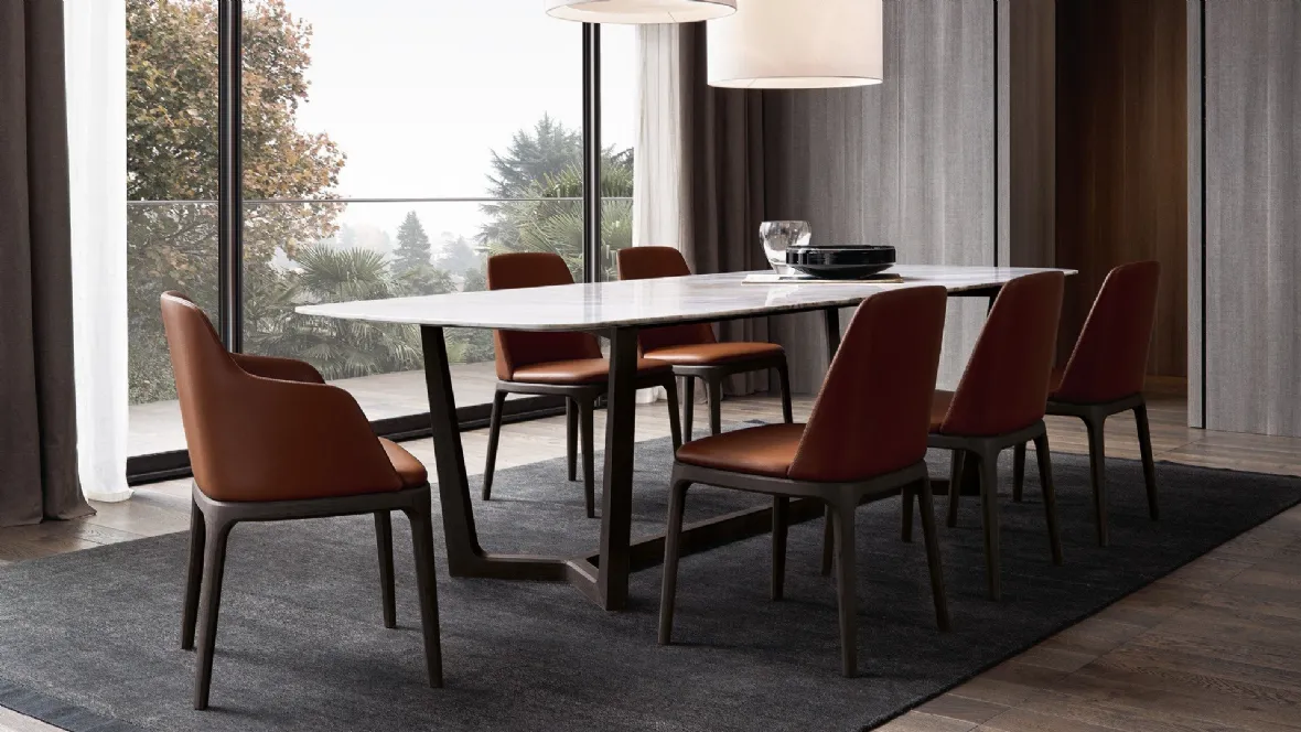 Tavolo Concorde con piano in marmo di Poliform