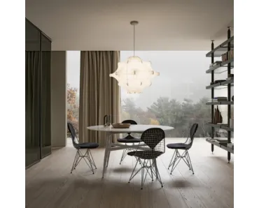 Tavolo rotondo Francis con top in marmo di Rimadesio