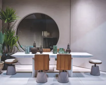 Tavolo in pietra calcarea Judd di Baxter