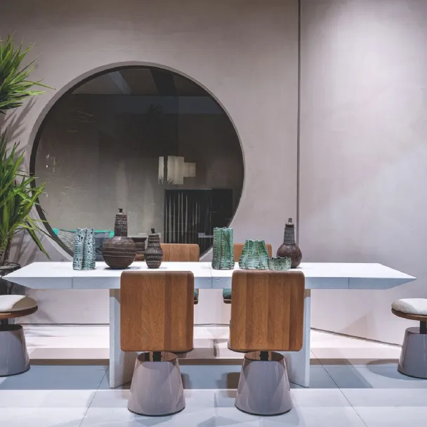 Tavolo in pietra calcarea Judd di Baxter