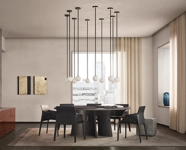 Tavolo rotondo con top in marmo Kensington di Poliform