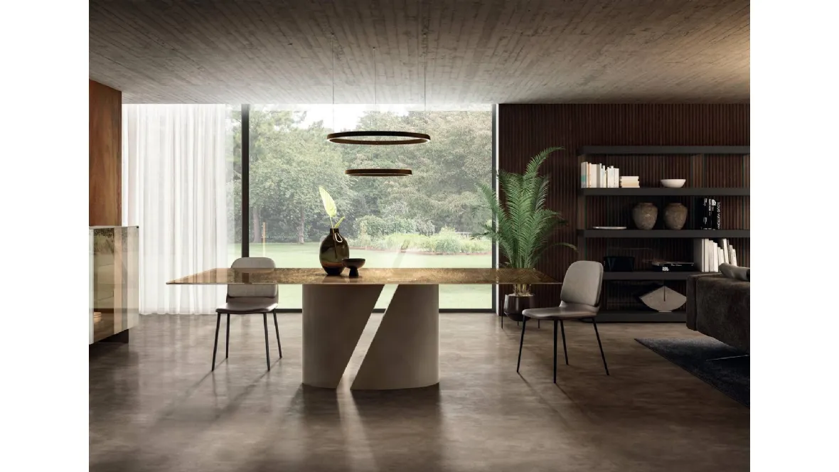 Tavolo Wadi 2515X in vetro di Lago