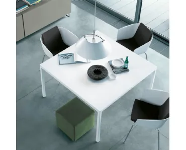 Tavolo quadrato Trevi in laccato opaco bianco di Poliform