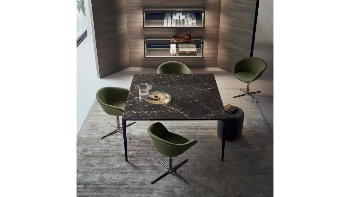 Tavolo quadrato Long Island di Rimadesio