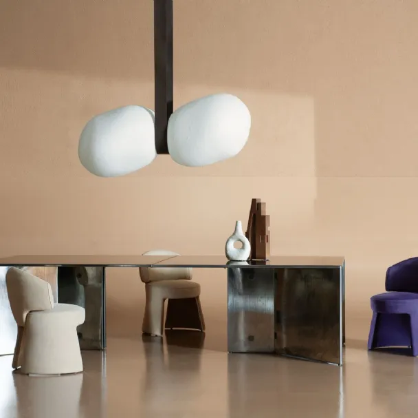 Tavolo di design in acciaio Y25 di Baxter