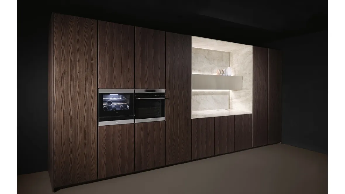 Cucina Design lineare in legno Altea 02 di Maistri