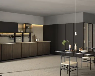 Cucina Design angolare Altea 07 in legno e laccato di Maistri