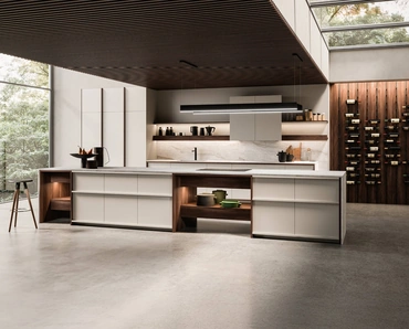 Cucina Design con isola Arena Mass + K table di Maistri