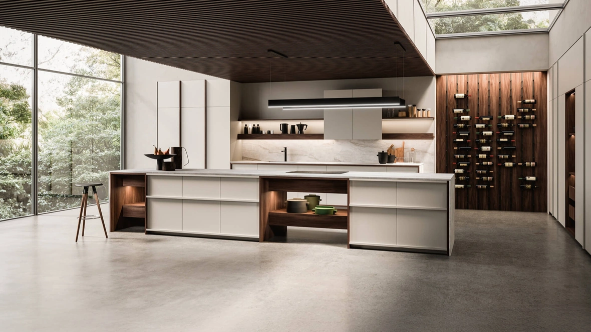 Cucina Design con isola Arena Mass + K table di Maistri