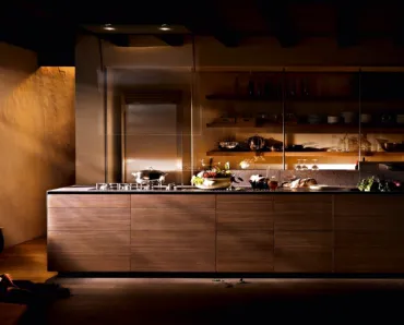 Cucina Design con isola Artematica Noce Tattile di Valcucine