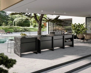 Cucina Design outdoor ad anta intera B table di Maistri