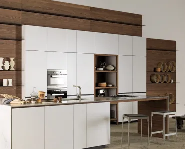 Cucina Design Forma Mentis Laccato Opaco Bianco Ghiaccio di Valcucine