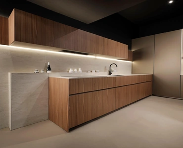 Cucina Design Giza in noce striato di Maistri