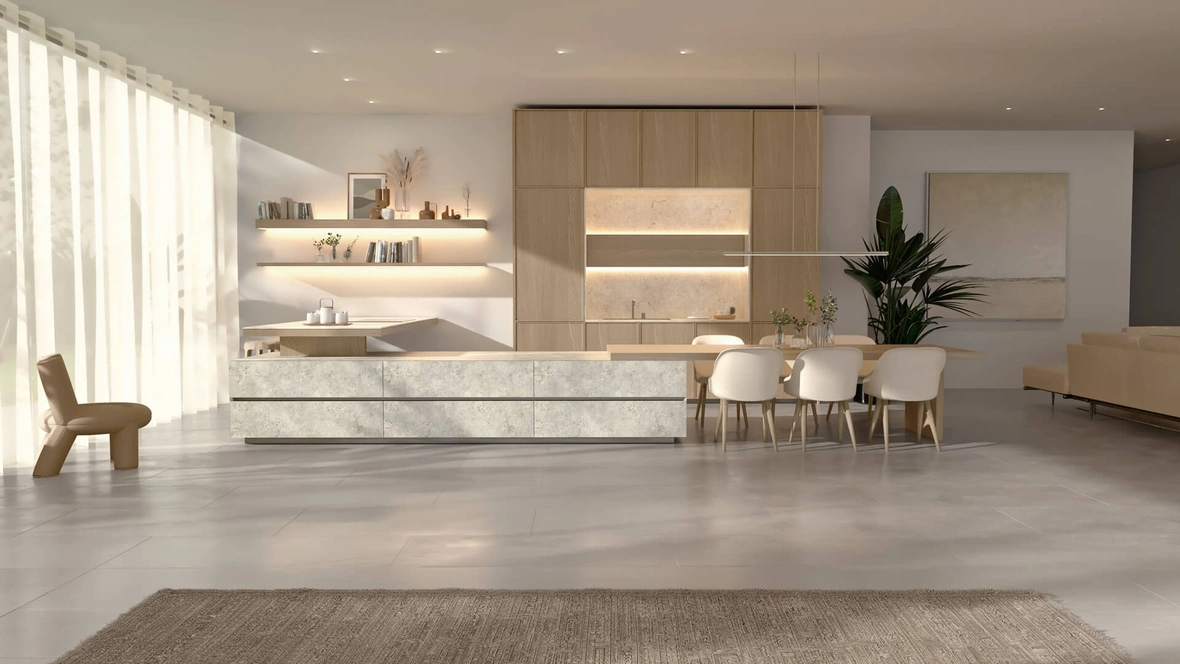 Cucina Design con penisola Marea + Giza + Rim di Maistri
