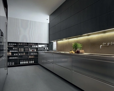 Cucina Design lineare My Planet in Acciaio di Poliform