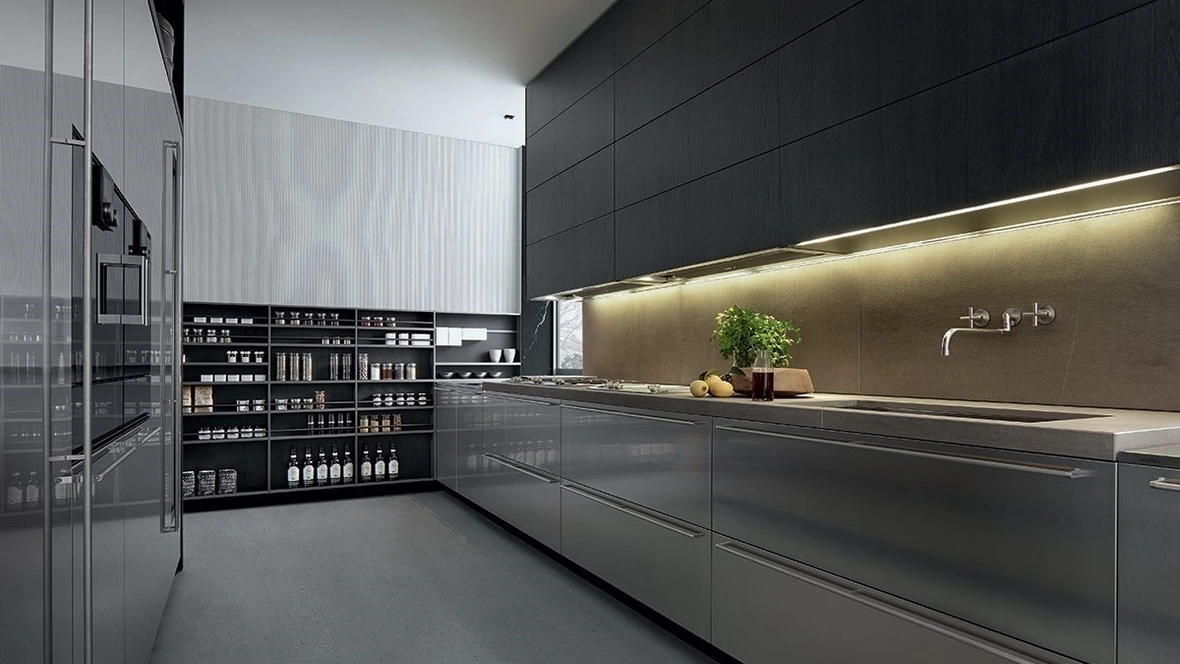 Cucina Design lineare My Planet in Acciaio di Poliform