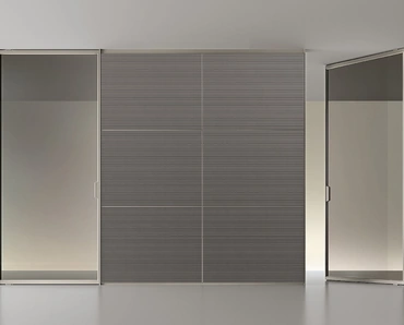 Porta per interni Air Pure Platino e Vetro di Rimadesio