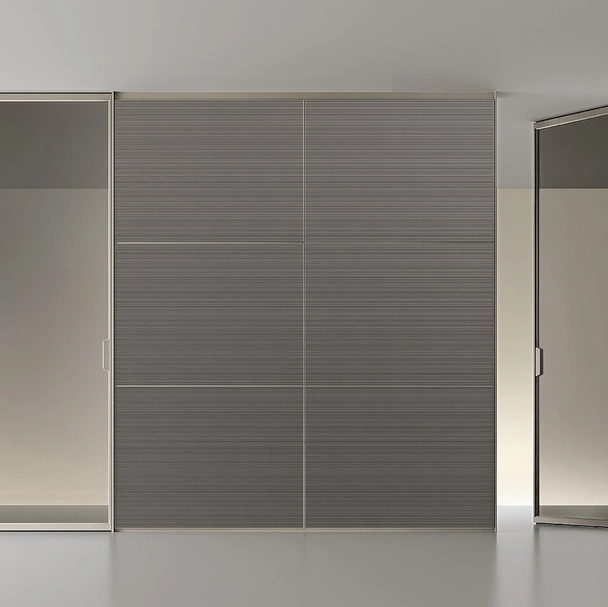 Porta per interni Air Pure Platino e Vetro di Rimadesio