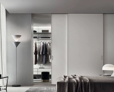 Porta per interni Graphis Light in vetro laccato bianco latte di Rimadesio