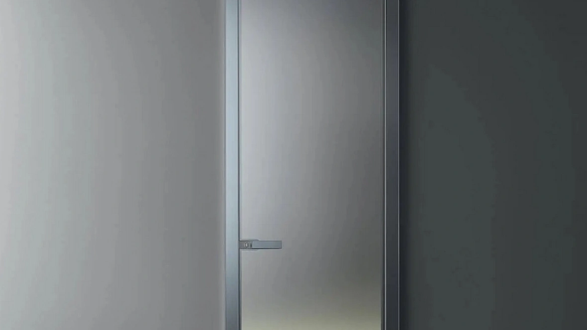 Porta per interni Luxor in vetro con telaio in alluminio di Rimadesio