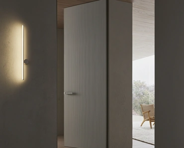 Porta per interni a filo muro Moon Lino Sahara di Rimadesio
