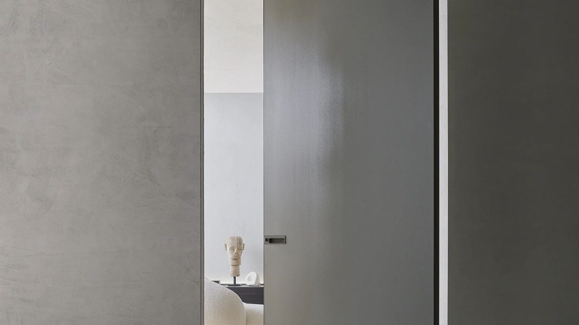 Porta per interni Radius in vetro diamante di Rimadesio