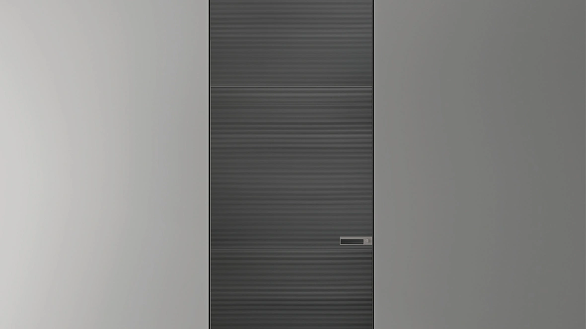 Porta per interni a filo muro Radius Grigio Scuro di Rimadesio