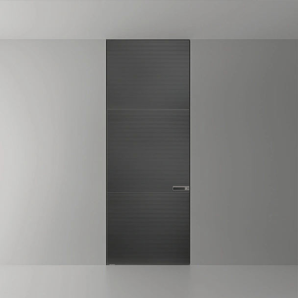 Porta per interni a filo muro Radius Grigio Scuro di Rimadesio
