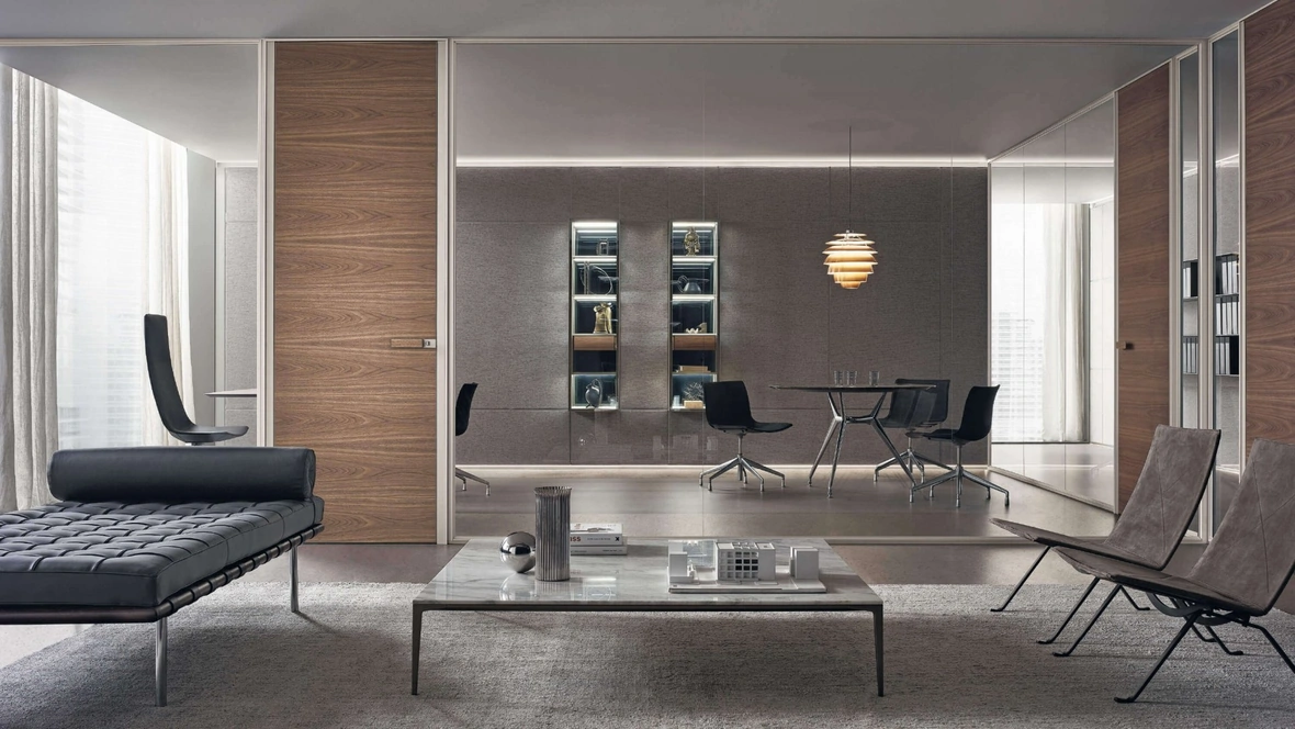 Mobile Ufficio Modulor Tessuto Nebbia di Rimadesio